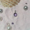 Witgouden hanger met ovale amethist en diamant