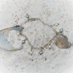 Armband met grijze en witte...