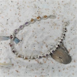 Zilveren multicolourarmband