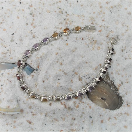 Zilveren multicolourarmband
