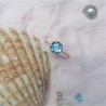 Geelgouden ring met ronde blauwe topaas