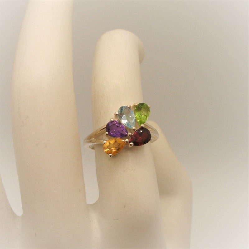 Bloemvormige multicolour ring