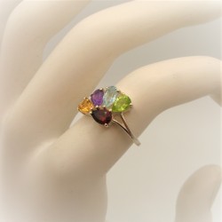 Bloemvormige multicolour ring