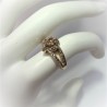 Geelgouden ring met grote peervormige, champagne kleur diamant