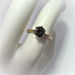 Geelgouden ring met grote smokey diamant