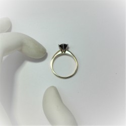 Geelgouden ring met grote smokey diamant