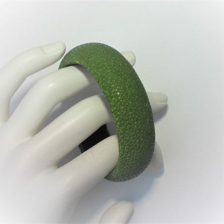 Roggenleren armband olijfgroen