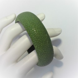 Roggenleren armband olijfgroen