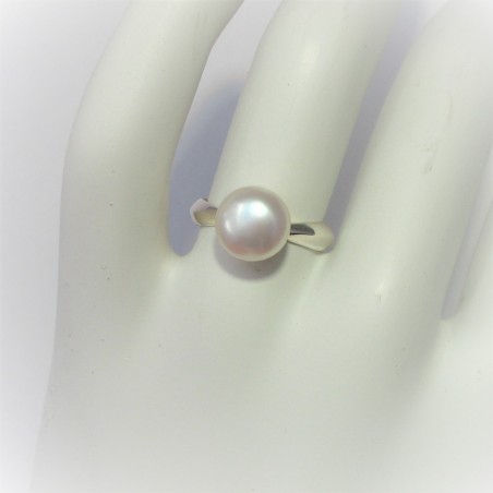 Ring met solitair witte parel