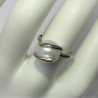 Moderne zilveren ring met witte parel