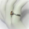 Ring met ronde citrien in dichte zetting