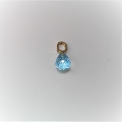 Geelgouden cliphanger met blauwe topaas en diamanten