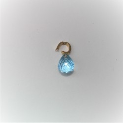 Geelgouden cliphanger met blauwe topaas en diamanten