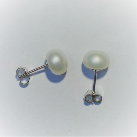 Parel oorstekers 8 mm wit