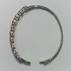 Zilveren multicolour spangarmband met amethist, peridoot en granaat